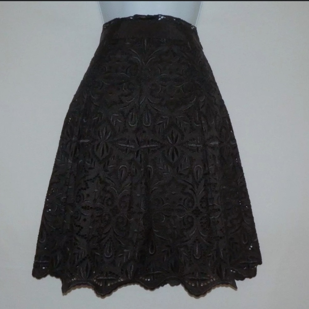 Elie Tahari Black Embroidery Skirt 4